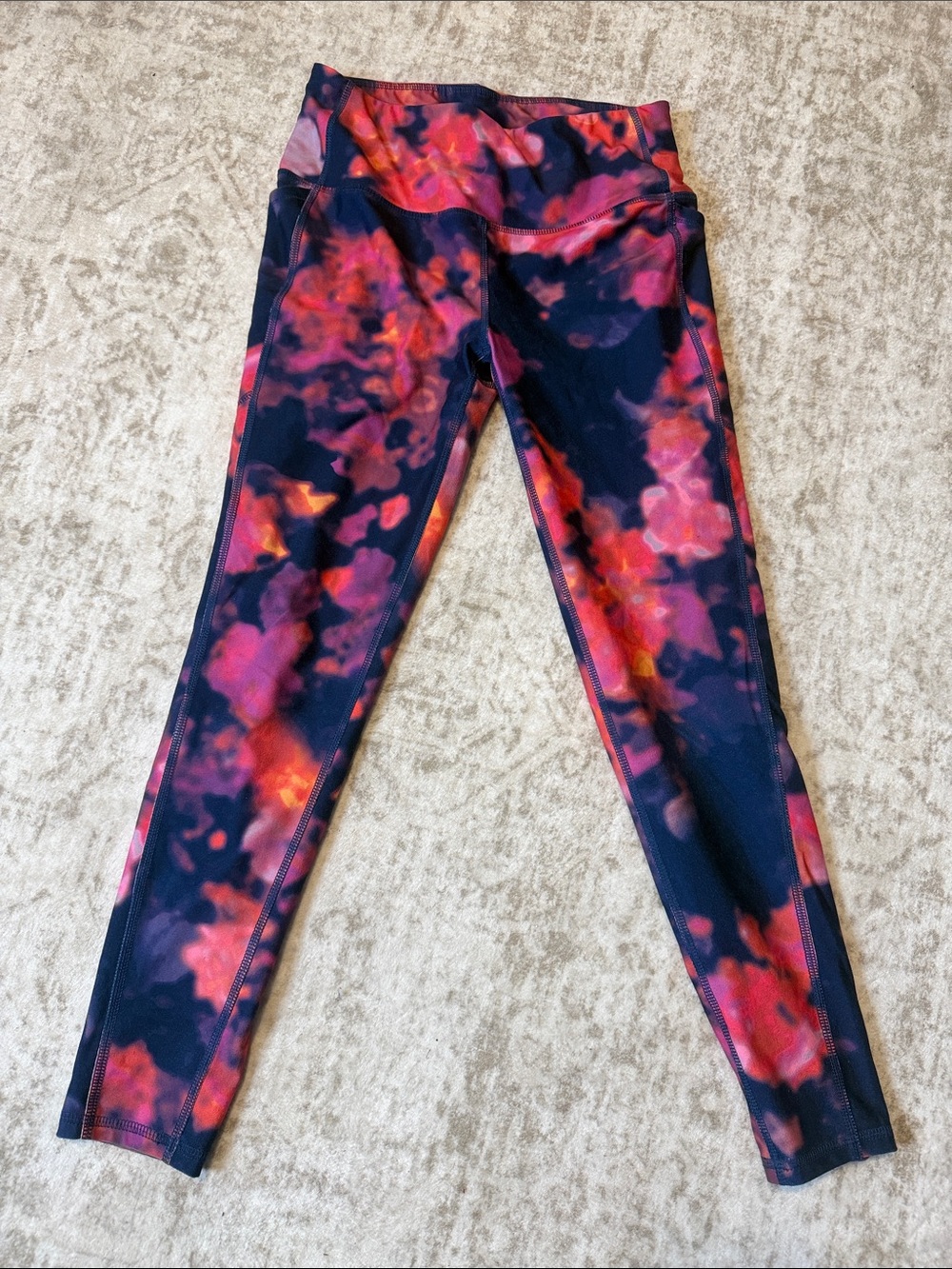 DSG Kids Tie-Dye Leggings — Navy, Pink & Orange